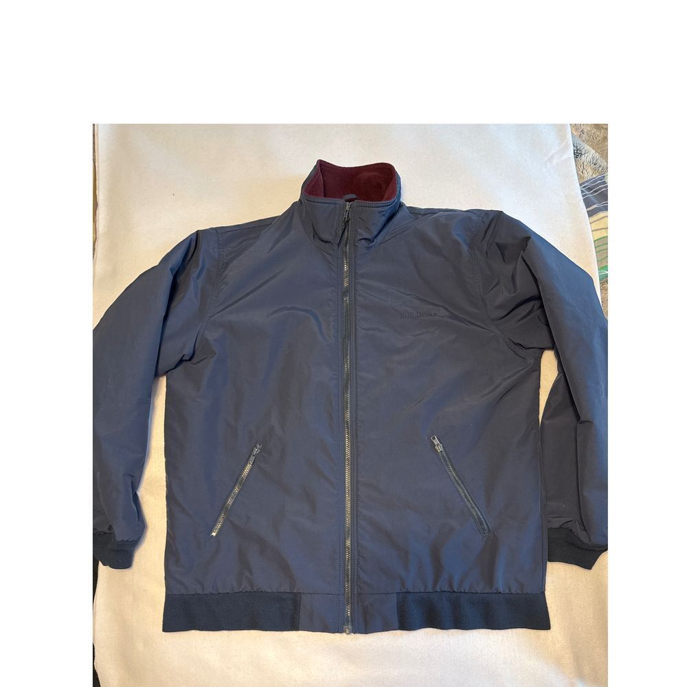 Men's Vintage LL Bean 3 Season Bomber Jacket Size LARGE TALL‎ Navy/Burgun…